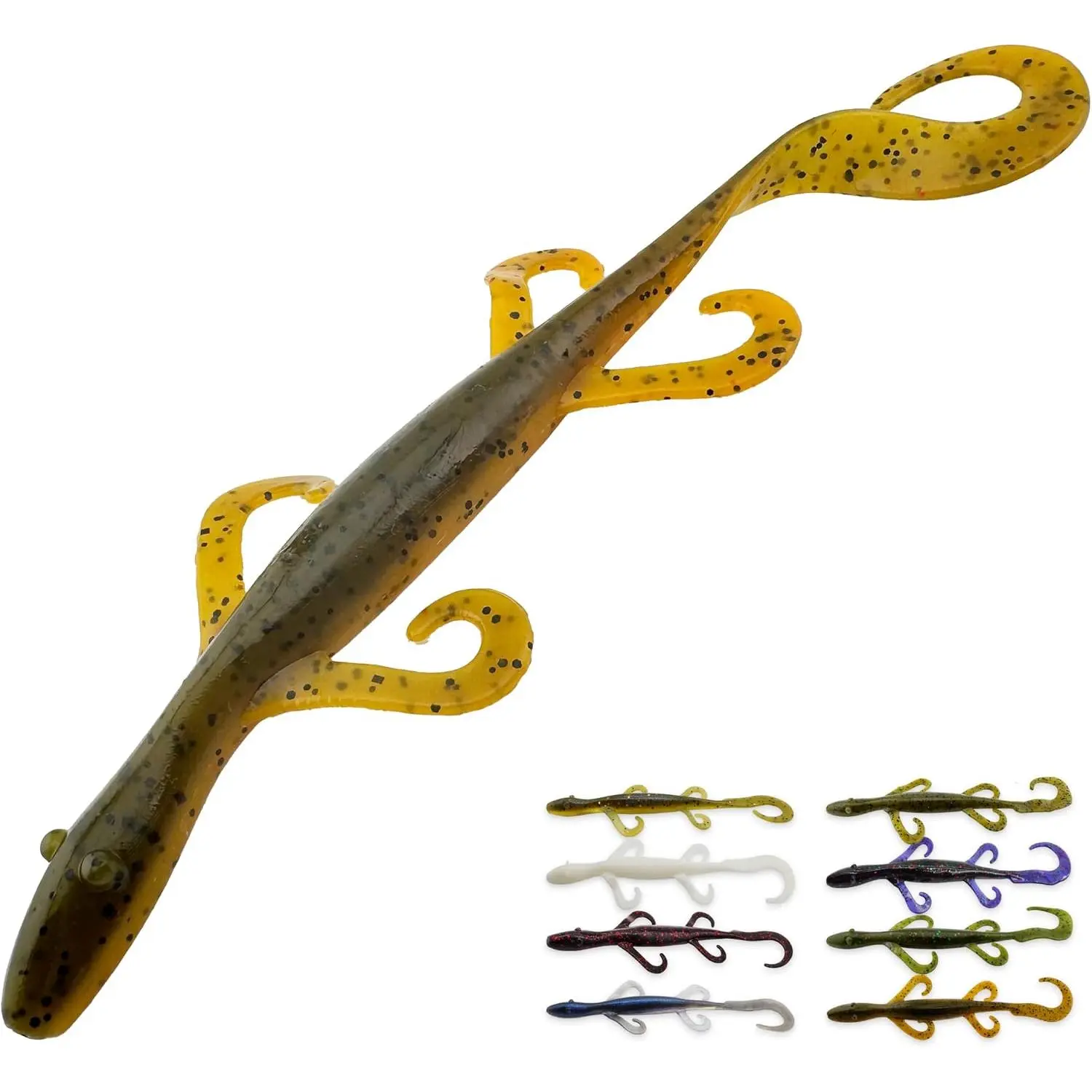Lizard Soft Lure, 5.5 Inch Scented   for Bass Fishing,   & Tail, Dense Salt  for  Sink, Ideal for Texas &  , 10-Pack