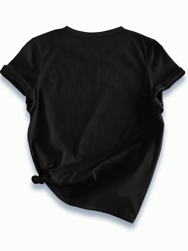 Women's Tupac & Biggie & Ice Cube Print Round Neck Tee, Vintage Trendy Casual Short Sleeve T-shirt for Daily Wear, Ladies Summer, Top