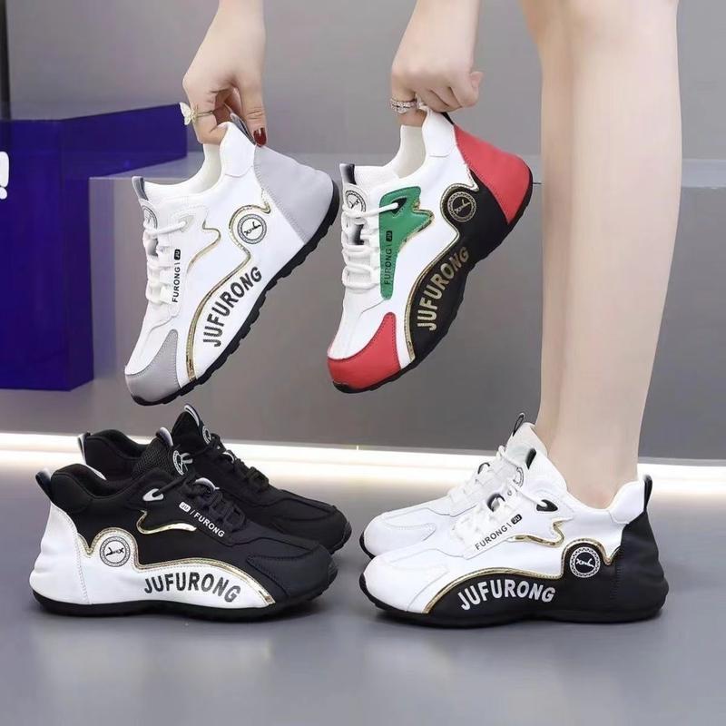 Unisex Couple Style Height-Increasing Shoes Genuine Leather Round Toe Laces Closure Breathable Soft Sole All Seasons Casual Sneakers Black