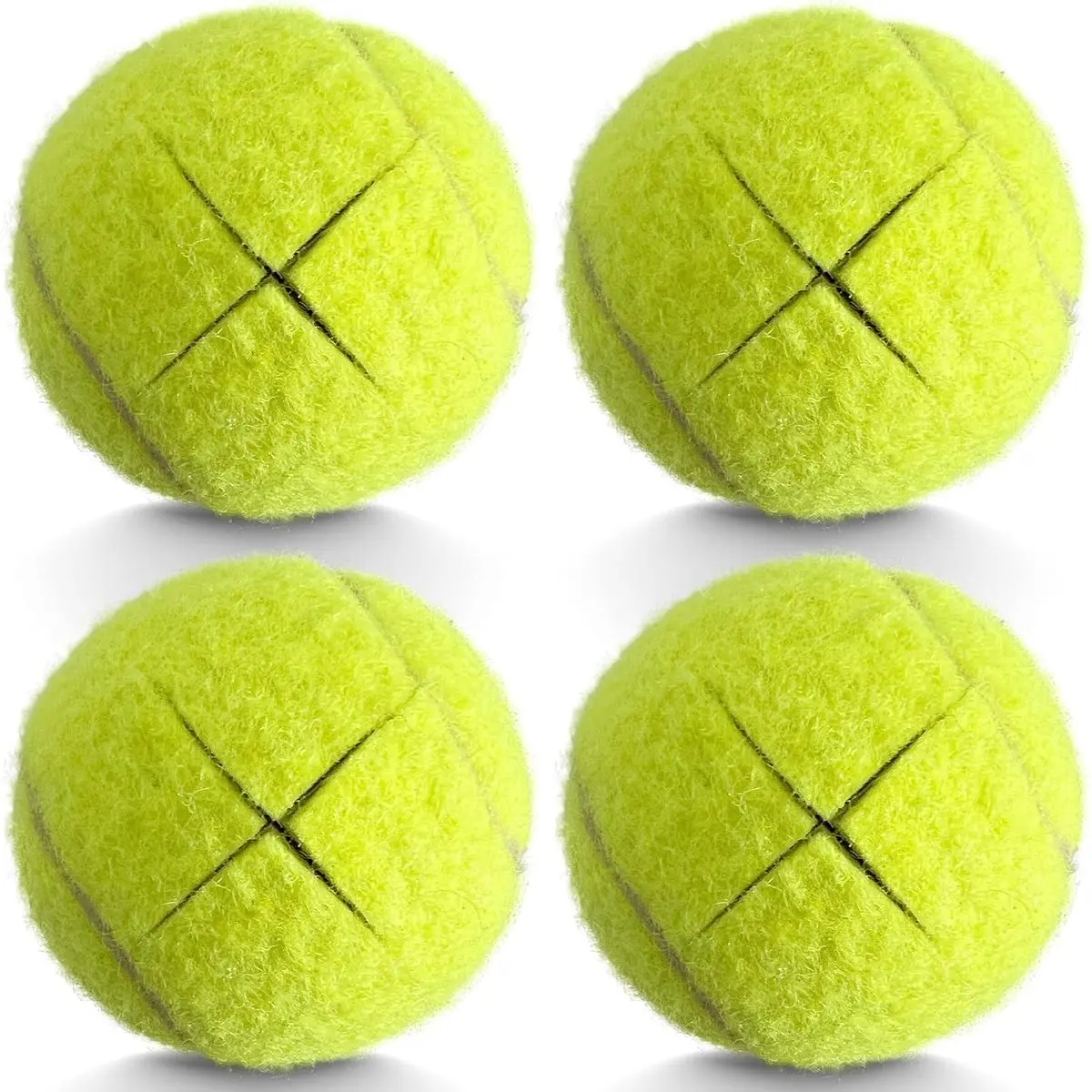 Precut Tennis Balls for Walkers, 4 PCS Heavy Duty Long Lasting Glide Balls - Precut for Easy Installation, Universal Felt Pads for Walker Legs & Furniture, Floor Protectors