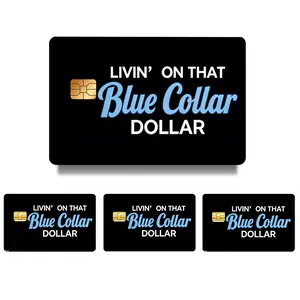 Blue Collar Dollar Card Skin Sticker, Work Hard Wallet Card Cover Decal, Peel & Stick Credit Card Sticker, Everyday Debit Card Decoration