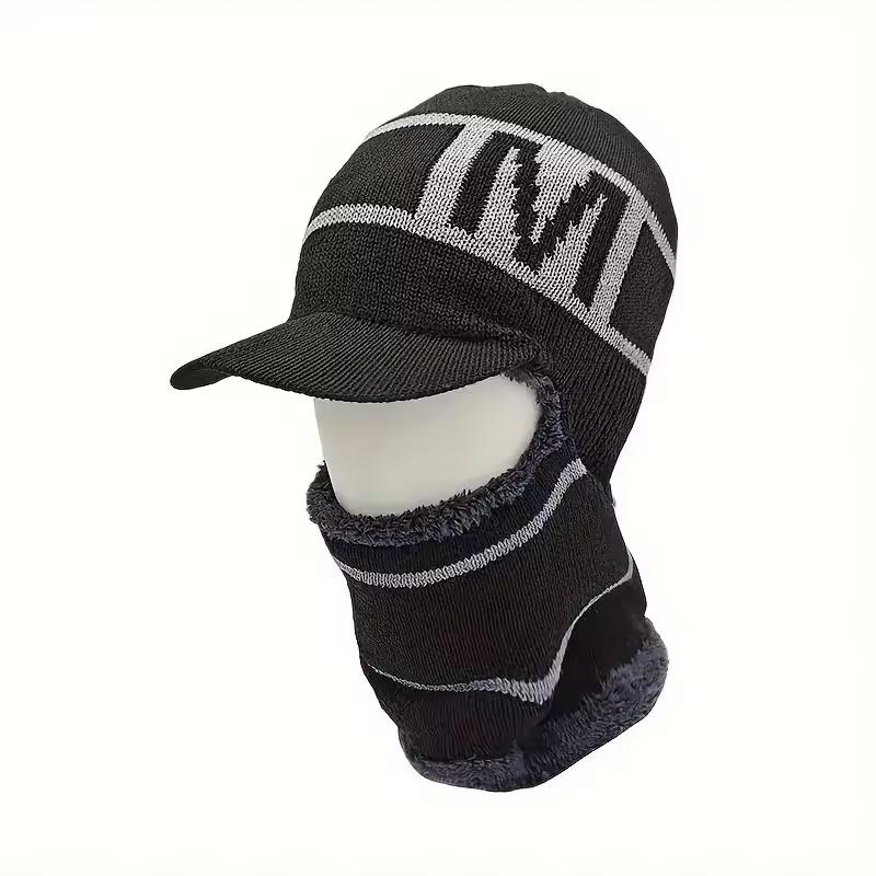 Men’s Winter Thermal Hat & Neck Warmer  Non-Stretchy Knit for Extreme Cold  Ear Muff & Balaclava Face Mask for Skiing, Snowboarding & Hiking  Hand Washable Cold Weather Gear for Outdoor Adventures