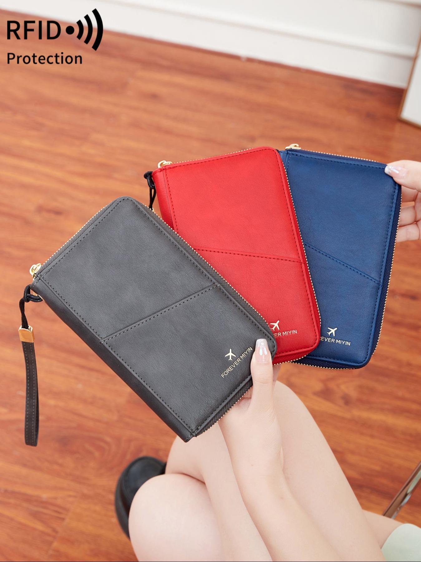 Passport Case with Pen Holder, Large Capacity Passport Holder, Travel Document Organizer, Passport Wallet, Passport Cover for Women & Men