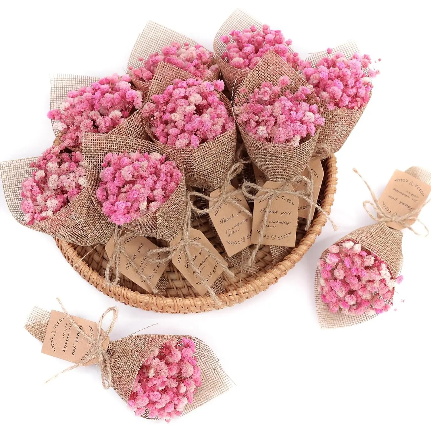 20- set Mini  Dried  Bouquet for Rustic Wedding  , Shower Party  for Guests,Bridal Shower Party Gifts,Baptism  ,Thank You Favor. ()