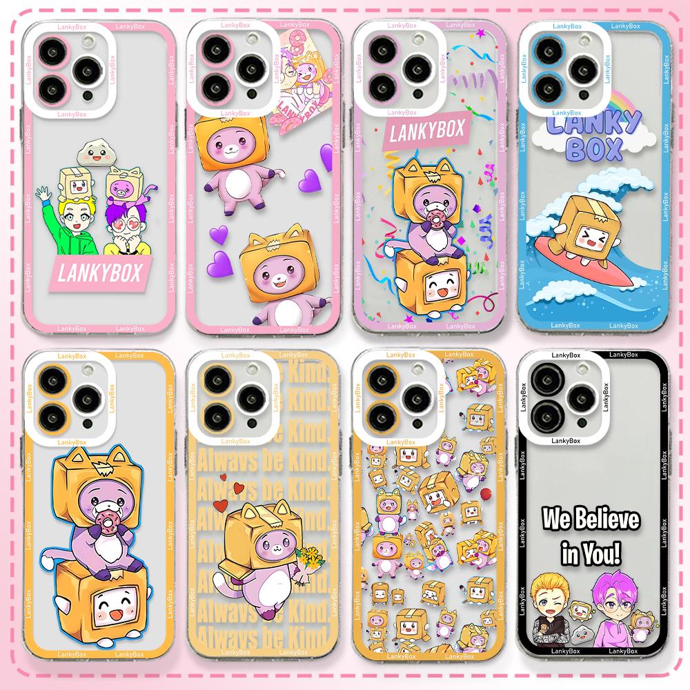 Cute Cartoon LankyBox Phone Case For iPhone 17 16 15 14 13 12 11 Pro Max Plus Transparent Cover