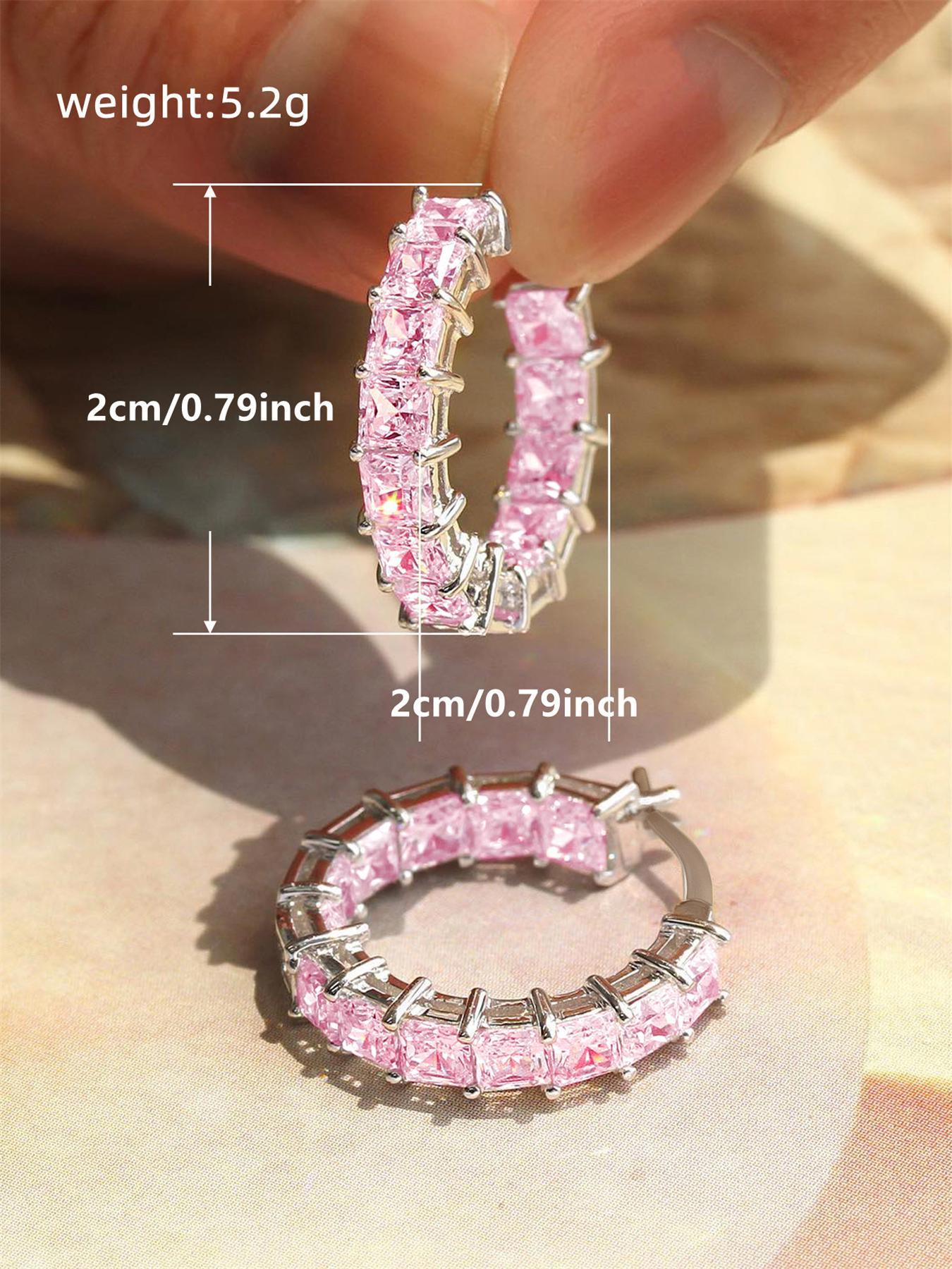 Rhinestone Decorated Hoop Earrings, Fashionable Hoop Earrings for Women & Girls, Fashion Jewelry for Party, Daily Clothing Decor, Trendy All-match & Exquisite Jewelry for Birthday Gift