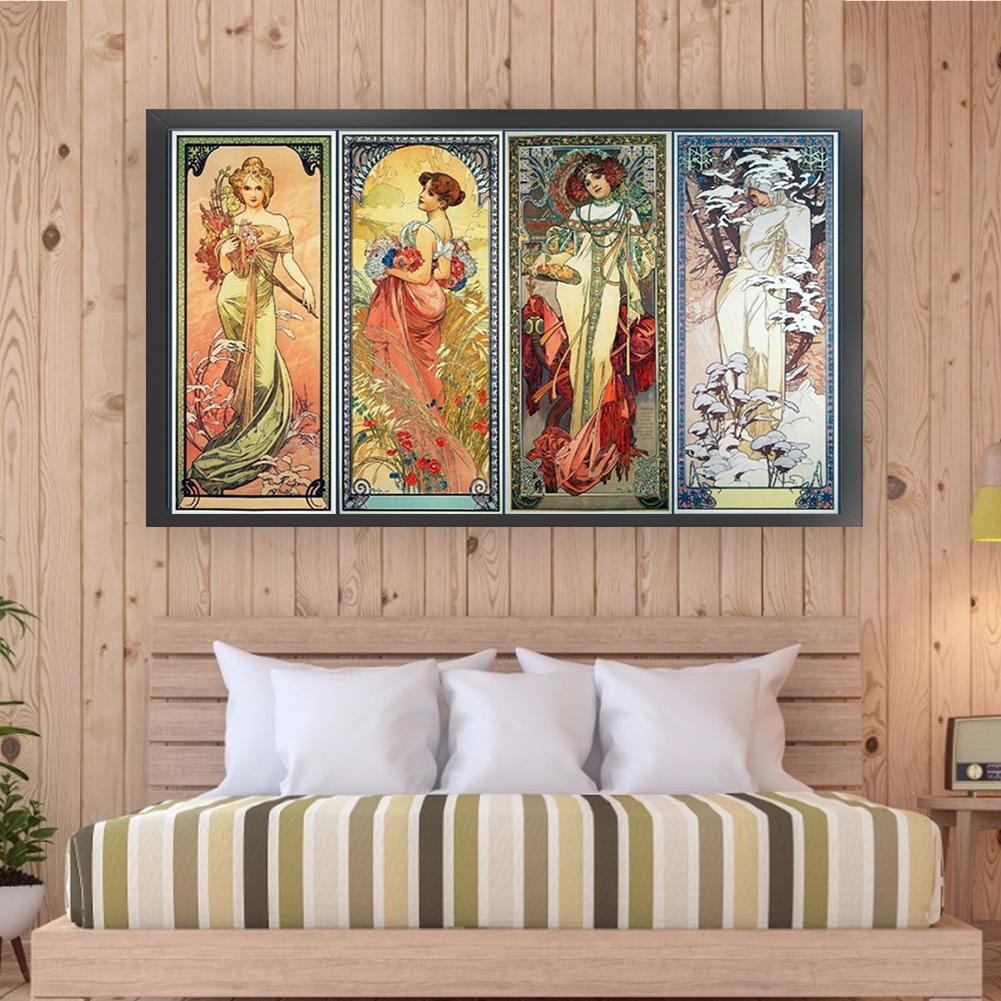 Four Seasons Goddess 11CT 3 Strands DIY Counted Embroidery Needlepoint Starter Kits for Beginners Adults Home Decor Cross Stitch Patterns Arts Craft Kits 35.43x19.69in Four Seasons Goddess 11CT 3 Strands DIY Counted Embroidery Needlepoint Starter Kits for Beginners Adults Home Decor Cross Stitch Patterns Arts Craft Kits 35.43x19.69in
