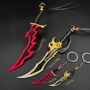 22cm Solo Leveling Anime Peripherals Knight Killer Fangs Metal Toy Sword Cosplay Props Figure Weapon Model Keychain Pendant Gift