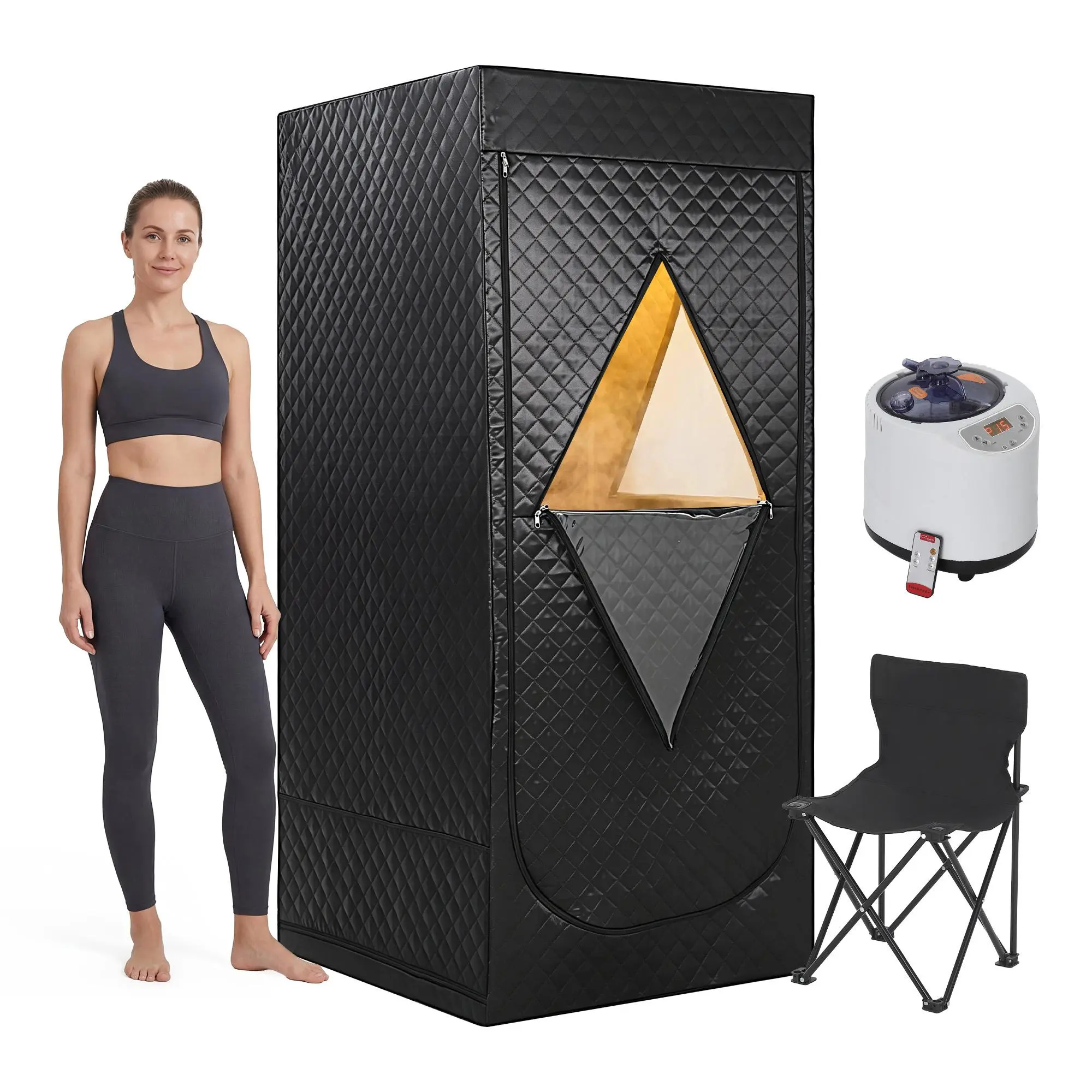 GAOMON Portable Steam Sauna Tent for Home - 1400W Generator, 3L Tank, Foldable Smart Control Sauna with 99 Min Timer for Detox Muscle Relief, Apartment-Friendly Personal Indoor Spa