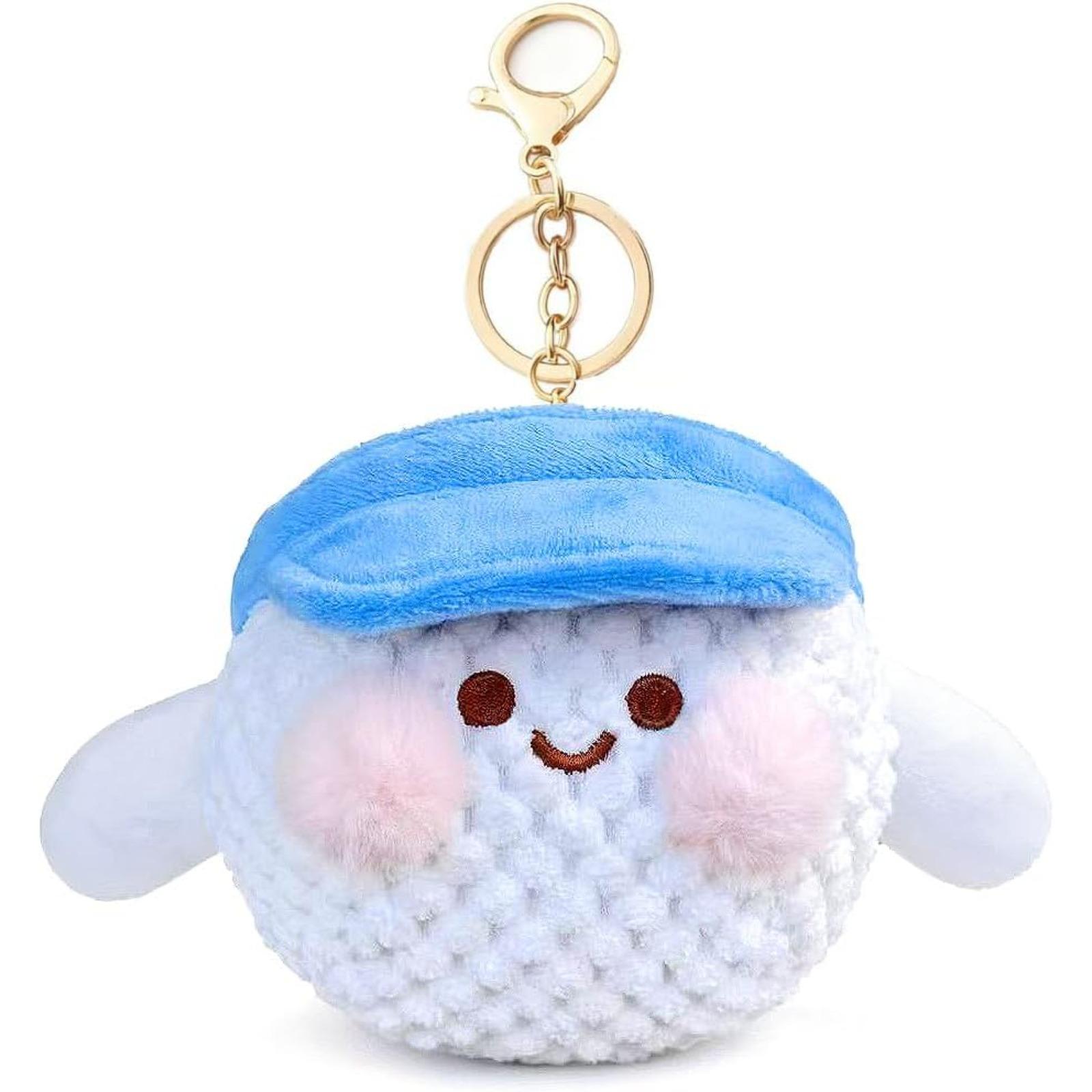 Soft Plush Ball Keychain Set – Cute Stuffed Keyring for Backpack, Squishy Toy Gift for Soccer Basketball Tennis Golf Rugby Billiards Baseball Lovers & Players