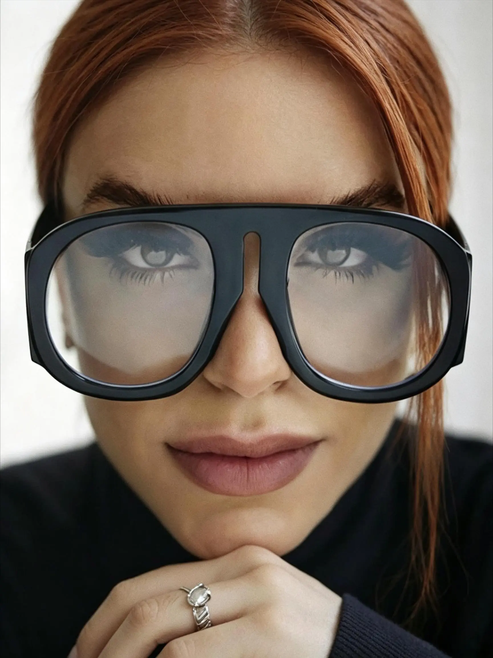 Retro Large Frame Transparent Eyeglasses, Anti-Blue Light PC Lens, Casual Style Unisex Fashion Glasses for Daily Wear, Reading & Writing, Polycarbonate Frames