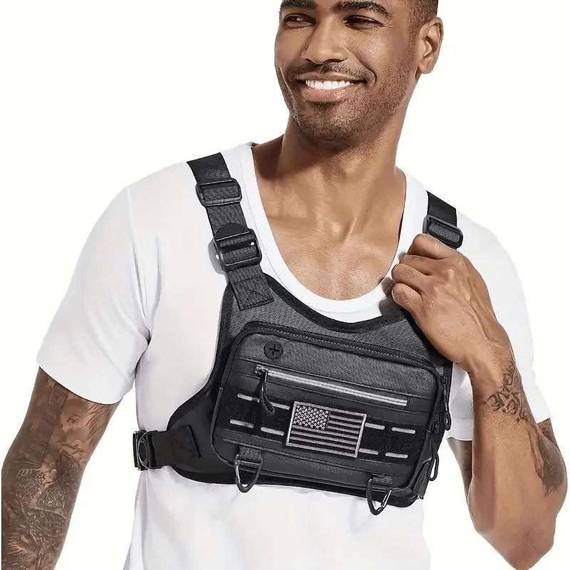 Men's and Women's Chest Bag Running Vest, Tactical Chest Bag Set for Outdoor Sports, Ideal for Active Lifestyle