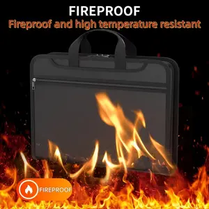 Fireproof Expandable File Organizer Bag, 13 Compartments, Zipper Closure, Handle, A4 Size, Office Use, Secure and Durable, File Storage Folder, Expanding File Organizer, Fireproof Document Organizer