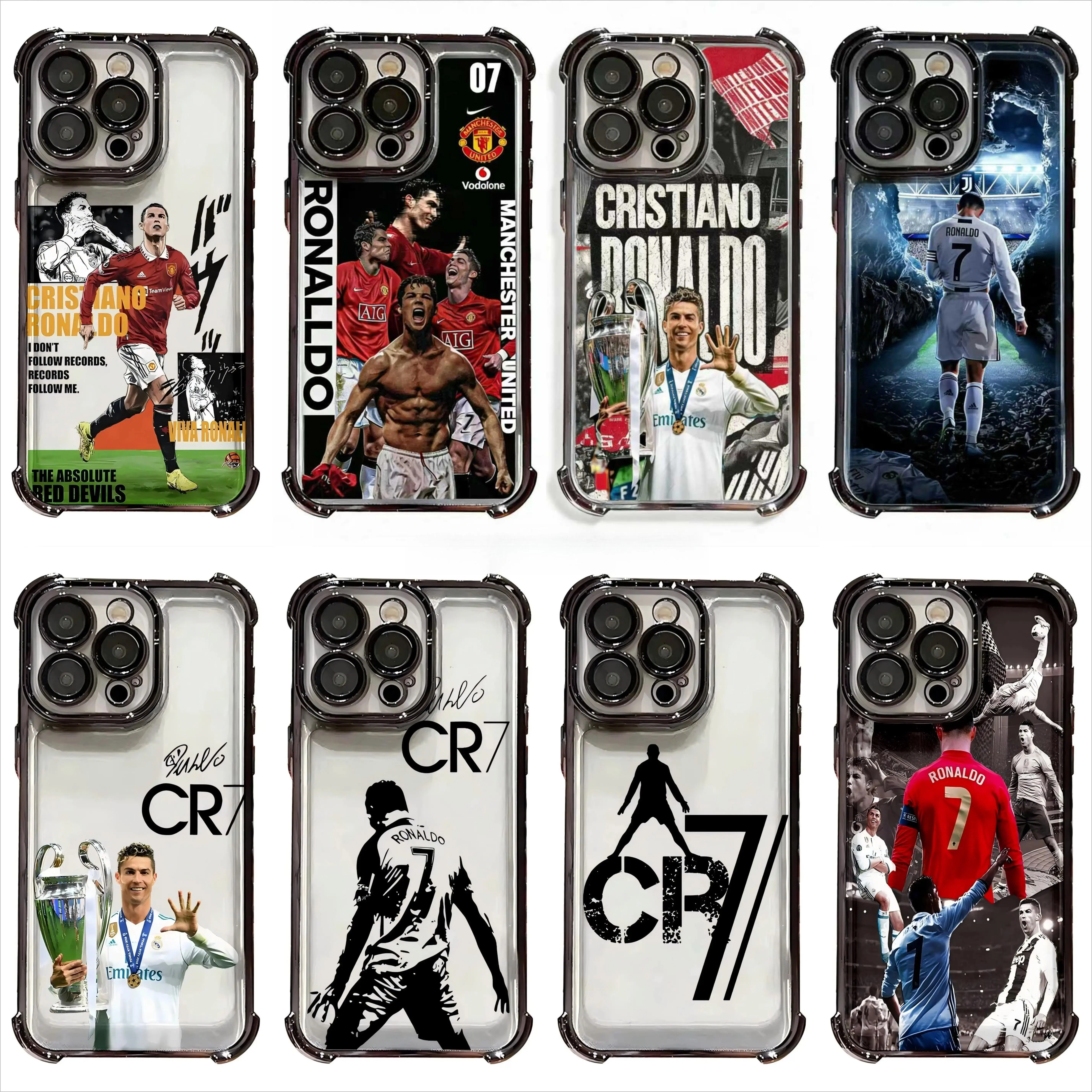 CR7 Cristiano Ronaldo Football Star Champions League Design Phone Case For iPhone 17 Promax 16 15 14 13 12 11 Plus Pro Max 17Air and Samsung S26 S25 S24 S23 S22 S21 FE Plus Ultra - Anti Drop Full Perfect Aesthetic Printed Soft TPU Case