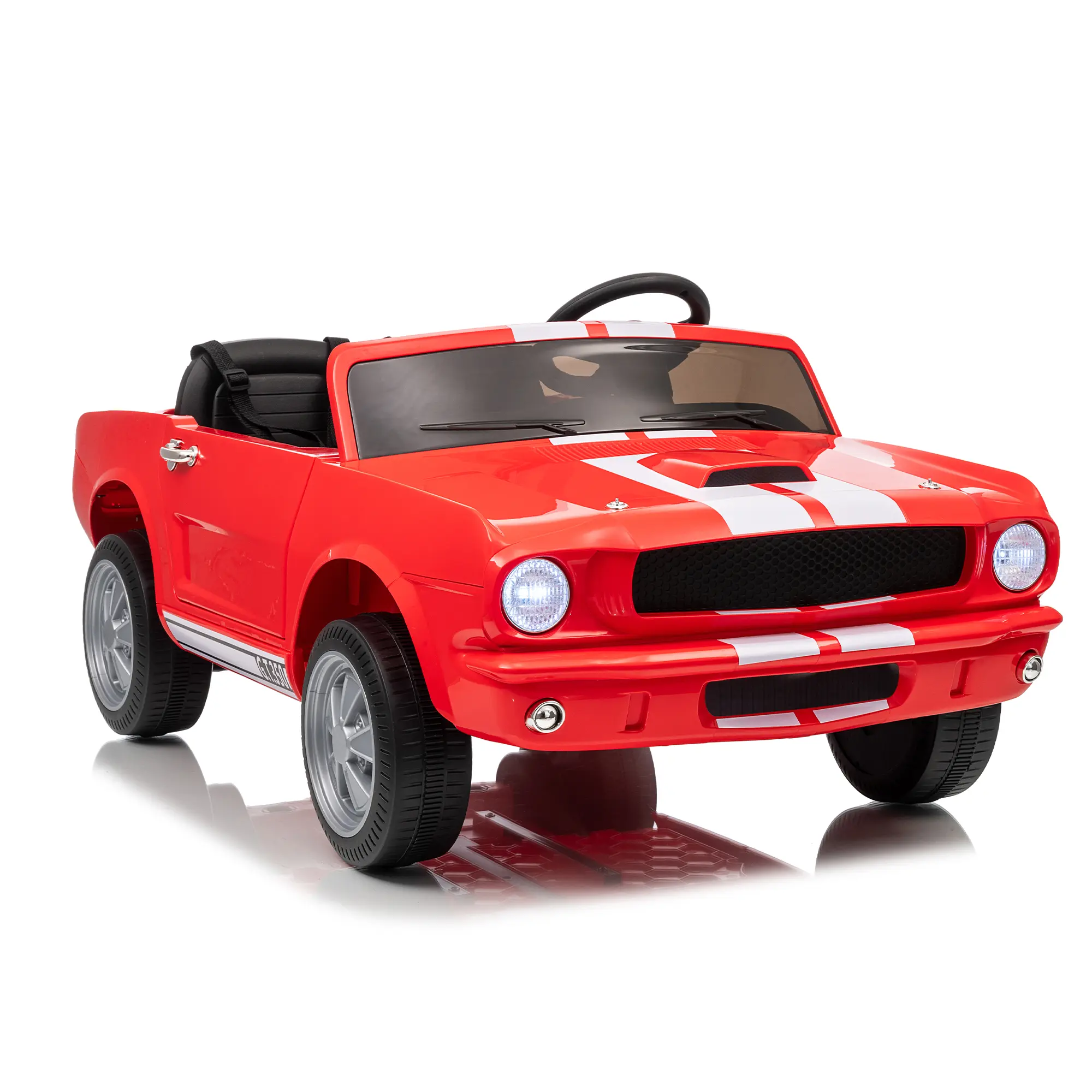 Official Licensed 24V Shelby GT350 Kids Electric Ride On Car, Two Seater Design, Manual Foot Pedal & Parental Remote Dual Control, LED Headlight Display Screen, Toddler Sports Car for Kids 3+