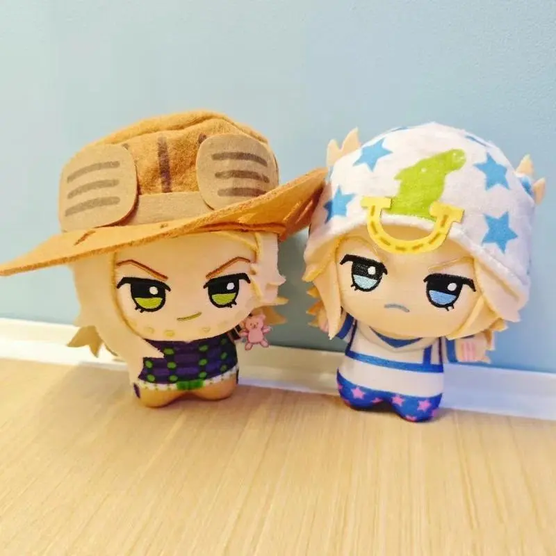 JoJo's Bizarre Adventure Short Plush Dolls - Johnny Joestar, Gyro Zeppeli Japanese Anime Huggable Stuffed Animals with Embroidered Stitching, Hand Washable Cotton Stress Relief Toy for Fans Collection Gift