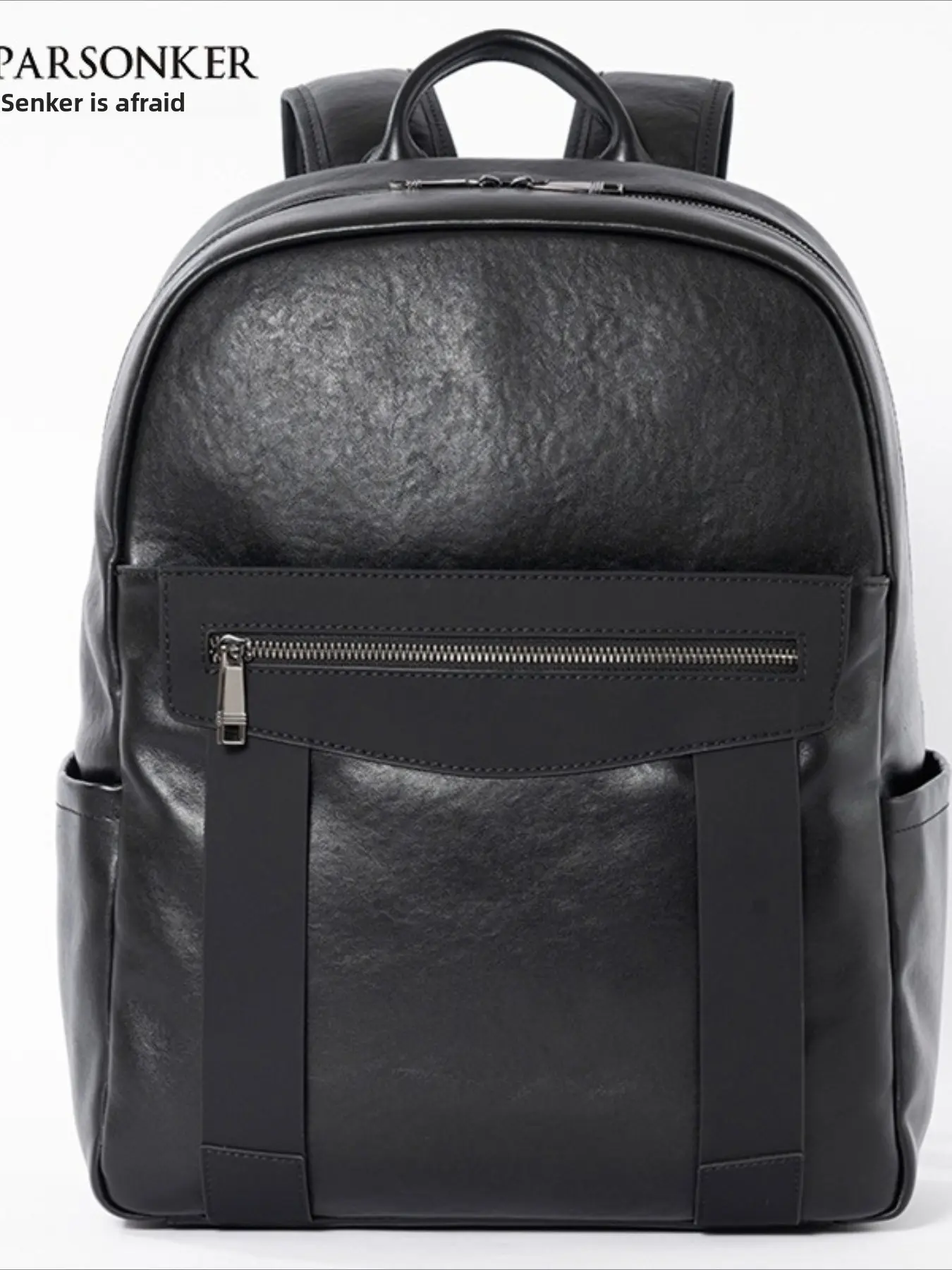 New men's leather backpack fashion business leisure bag large capacity computer backpack splicing leather backpack Work Laptop Bag