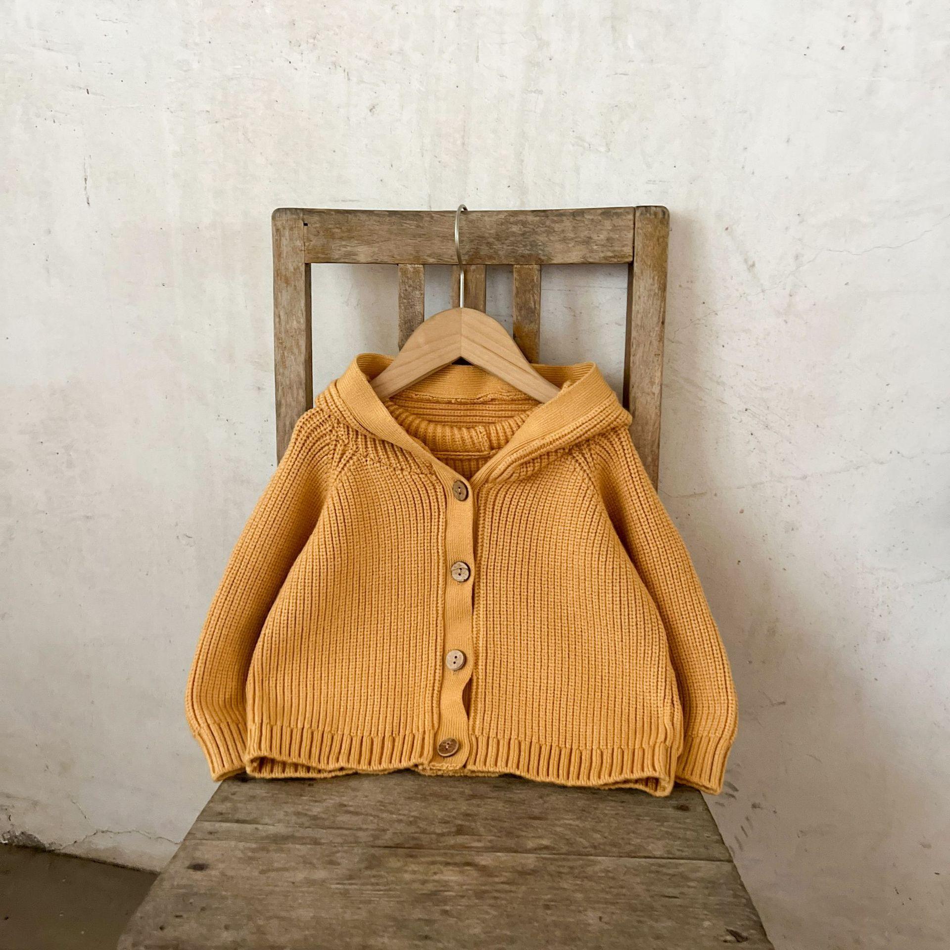NewNewSweater Boys and Girls Baby Hooded Jacket Autumn and Winter Sweater Cardigan