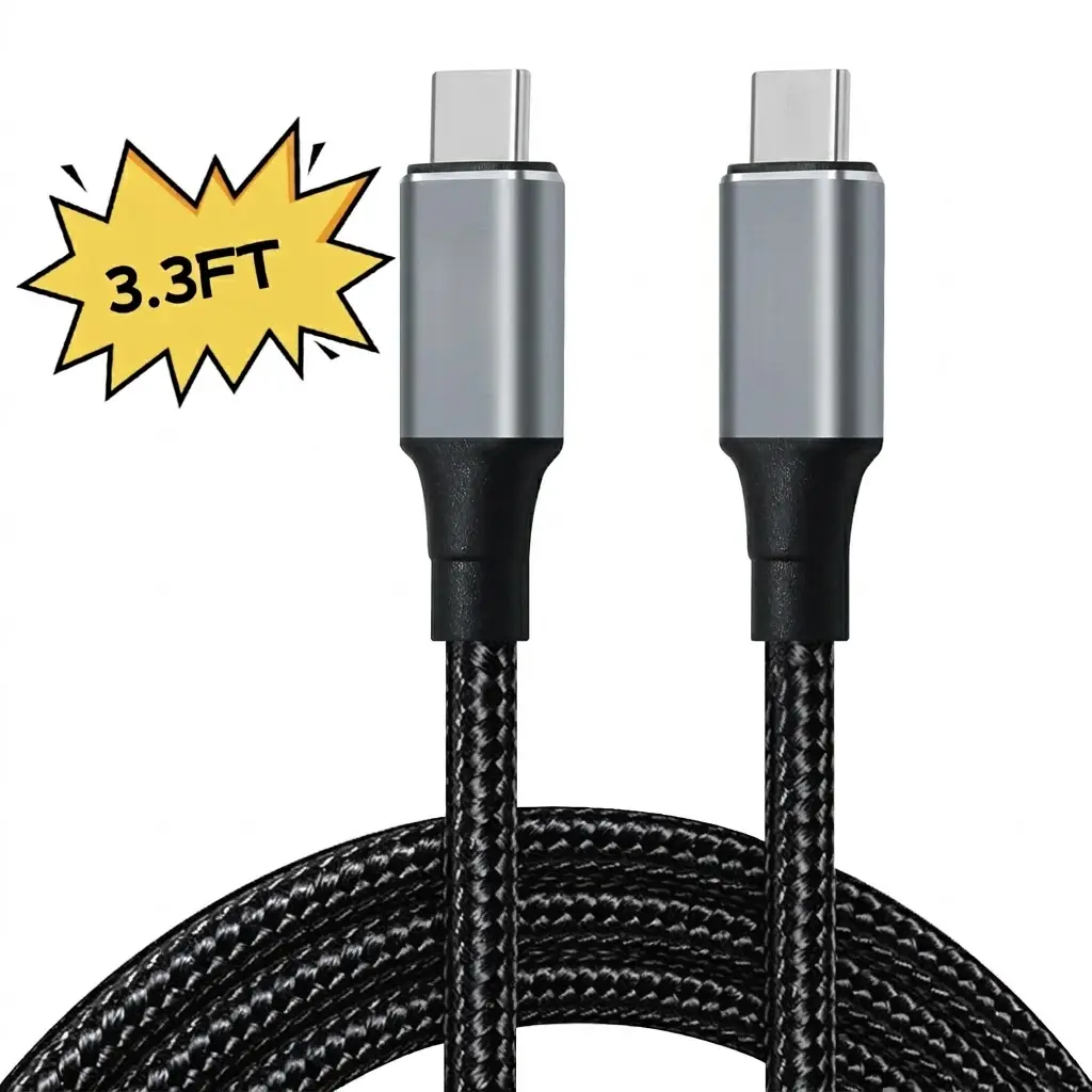 USB 4 Cable USB C to USB C 8K HD Display Video 40 Gbps Data Transfer 240W Fast Charging Cord USB4 Type C to Type C Charger 5A Nylon Braided Wire for Monitor Laptop Docking Hub Phone, 3.3FT,6.6FT