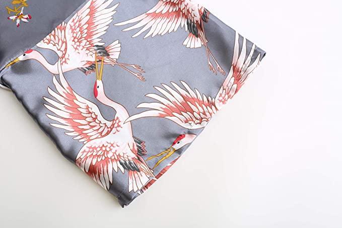 Silk Satin Wedding Bride Bridesmaid Robe Floral Bathrobe Short Kimono Robe Night Robe Bath Robe Fashion Dressing Gown For Women