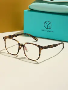 Q&qy Brand Glasses Set, Elegant Wave Leg Designer Glasses, Unisex Fashion Eyewear, Includes Gift Box, Case, Cloth, Perfect for Daily Wear