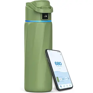Smart Water Bottle that Reminds You to Drink, 24oz BPA-Free Stainless Steel Vacuum Insulated, Wide Mouth Water Tracker Bottle with APP  School, Gym, Office, Ideal  Father's Day