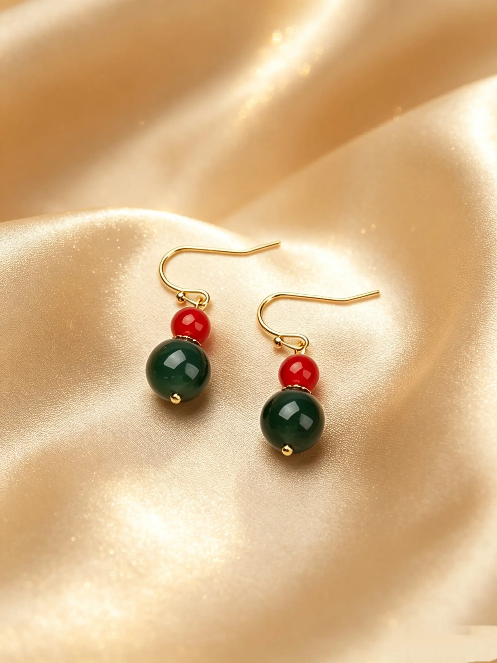 Cute Glass Bead Handmade Earrings, Round Ear Jewelry for Parties and Dinners, Perfect Birthday Gift for Friends and Girlfriends