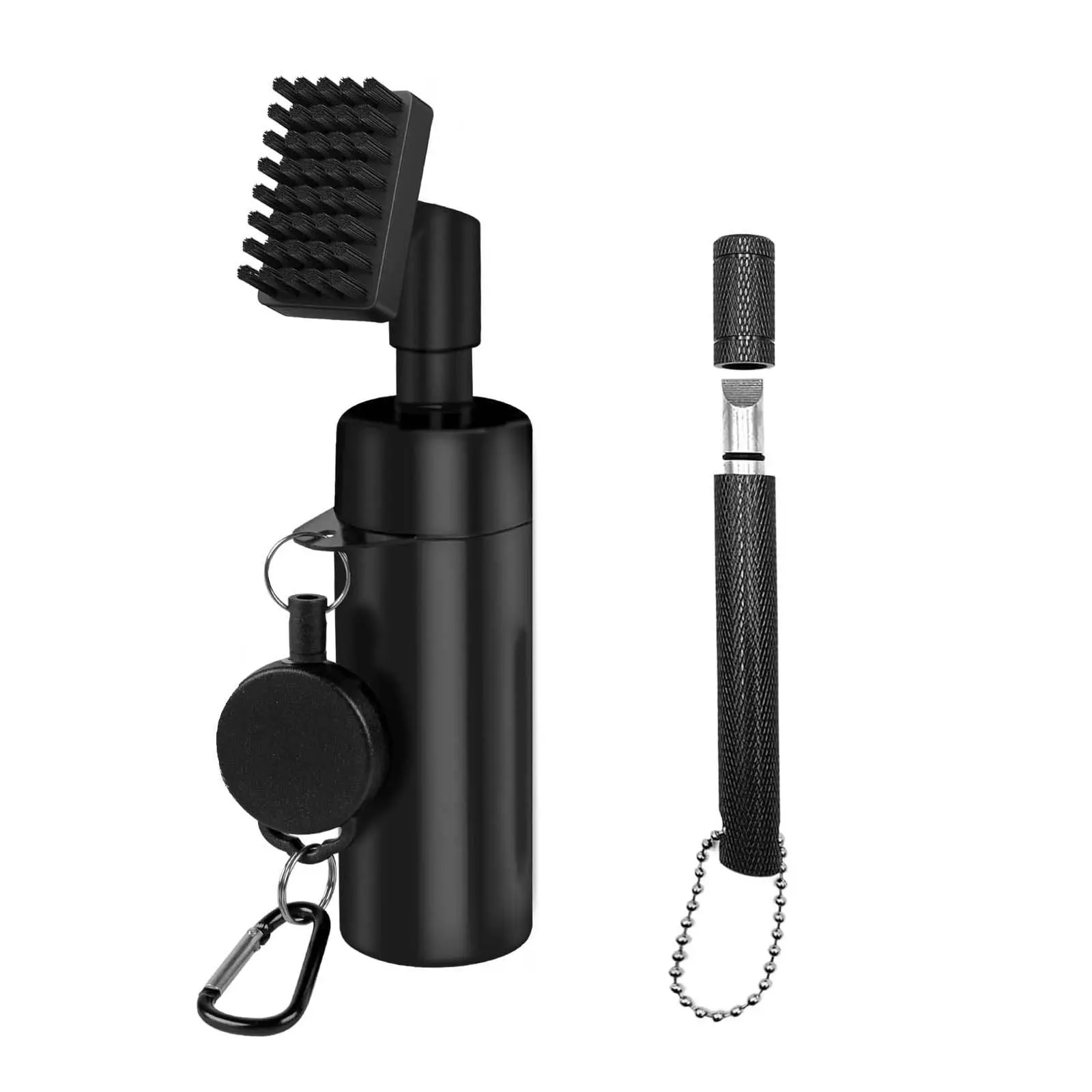 Golf Equipment Cleaning Kit for Men, 2-Piece Set with Retractable Zip-Line Brush, Water Bottle and Steel Groove Sharpener for Effective Club Cleaning, Two Piece Set
