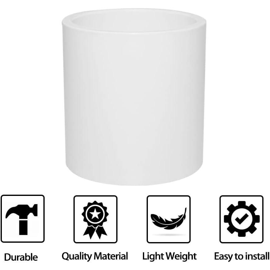 5 count 2" PVC Pipe Fitting Coupling Connector Adapter Pipe Fitting Slip (Socket x Socket) Schedule 40 White Color