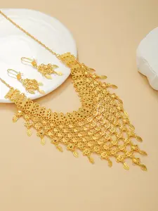 3pcs Vintage Grid Fringe Necklace Earrings Set, Perfect for Women's Holiday Parties, Ideal Gift Idea