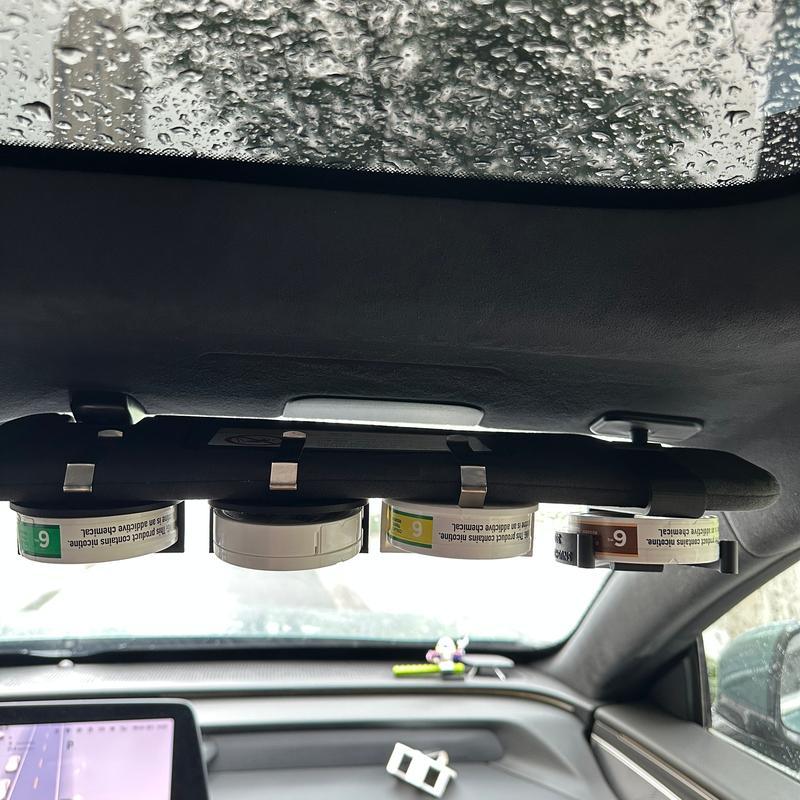 Dip Can Holder for Car Visor - Universal Clip-On Black Organizer, Compact & Durable Holder for Round Cans, Perfect for Trucks, Cars and SUVs,Essential Accessory for Zyn Pouches