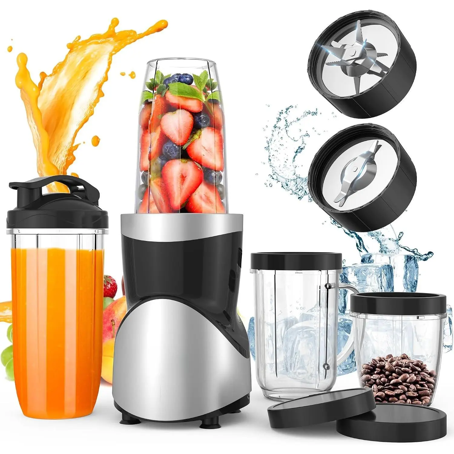 Smoothie Blender, 900W Blenders Shakes and Smoothies | 15- Personal Blender and  Combo for Kitchen, Smoothies Maker with 4  Portable Cup, Nutritious Recipe
