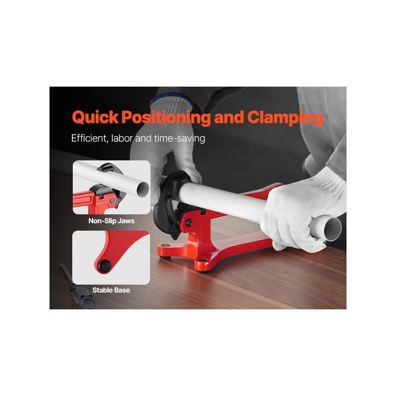 VEVOR Portable Pipe Vise, Lightweight Aluminum Pipe Vise with 1/8 to 1-1/2 Clamping Capacity, Ideal for Onsite Plumbing Installation, Repair, and Maintenance