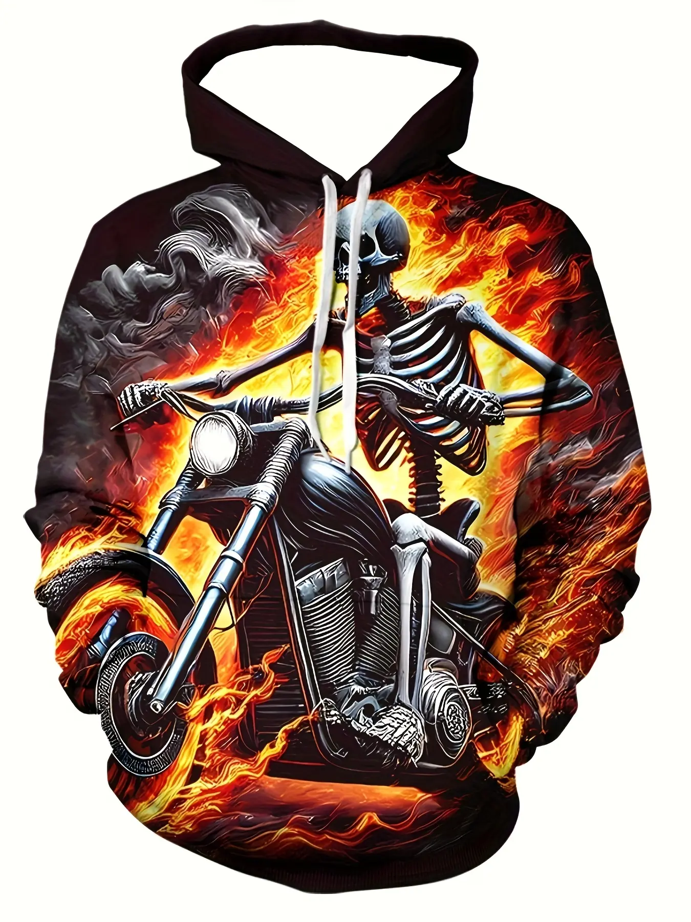 3D Men's Skeleton Pattern Long Sleeve Casual Hoodie with Drawstring Pocket, Fashionable Pattern Hoodie Jacket Sport Fashion Sport Casual Daily Spring and Autumn Top