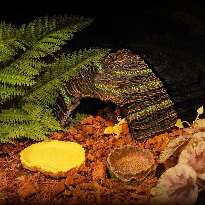 Reptile Climbing Hideout House - Safe Hiding & Sheltering Cave, Basking Platform for Lizard & Gecko Terrariums