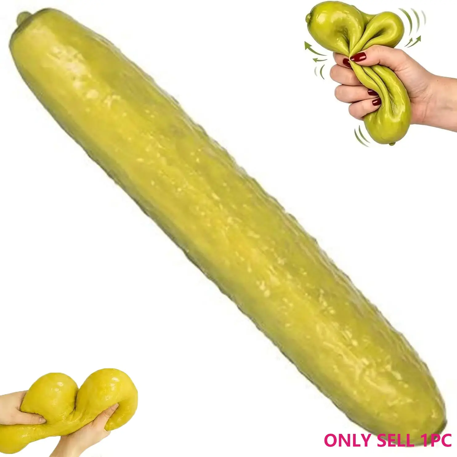 Pickle Squishy Giant Pickle Squishy Jumbo Big Fidget Toy Slow Rebound Stress Reliever, Soft Texture and Funny Design for Office, Home (Pickle)