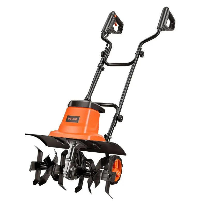 VEVOR Corded Electric Tiller, 18 Inch Tilling Width Garden Rototiller, 13.5-Amp Motor Heavy-Duty Tilling Machine, Cultivator with Steel Tines and Foldable Handle, for Lawn, Yard, and Gardening Care