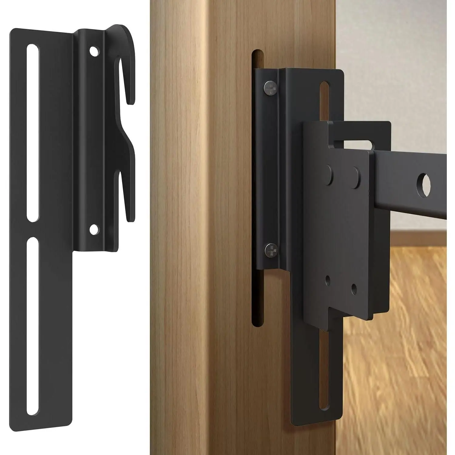 2 count #711 Bed Frame Brackets for Headboard or Footboard, Black