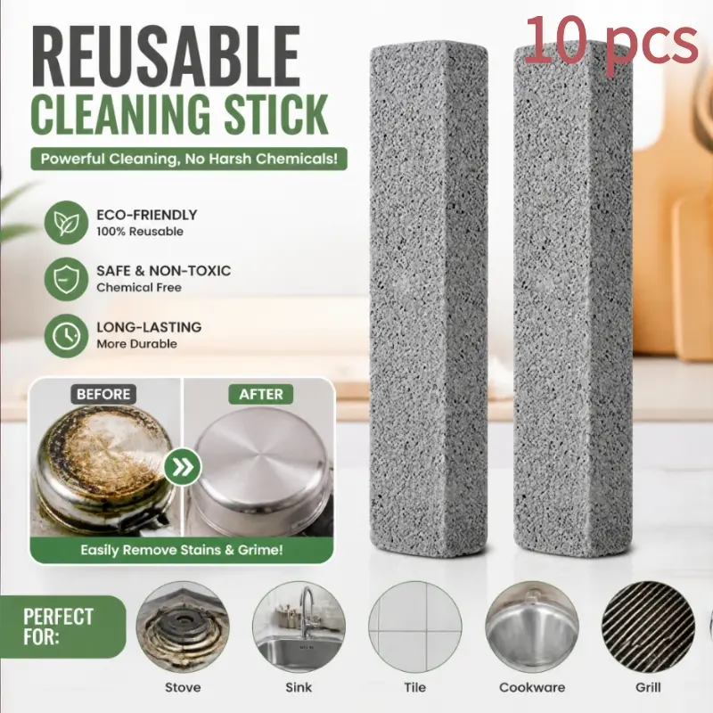 10 Reusable Cleaning Sticks, Household Cleaning Sticks, Kitchen Supplies, Home Cleaning (Sponges and Scrubbing Pads)