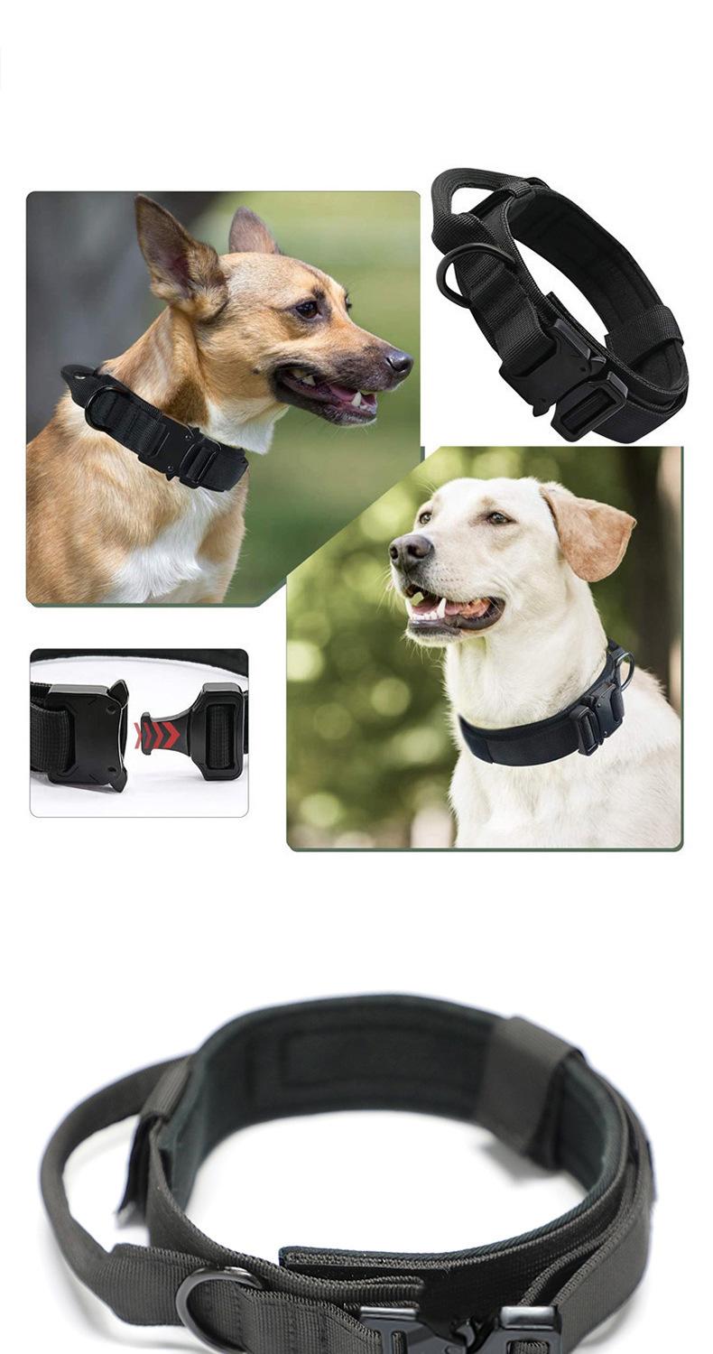 Tactical Dog Collar with Quick-Release Metal Buckle & Control Handle, Military-Grade Durable Nylon, Adjustable for Medium & Large Dogs, Camo Training Collar for German Shepherd, Pitbull, Rottweiler, Ideal for Walking, Hiking & Outdoor Training