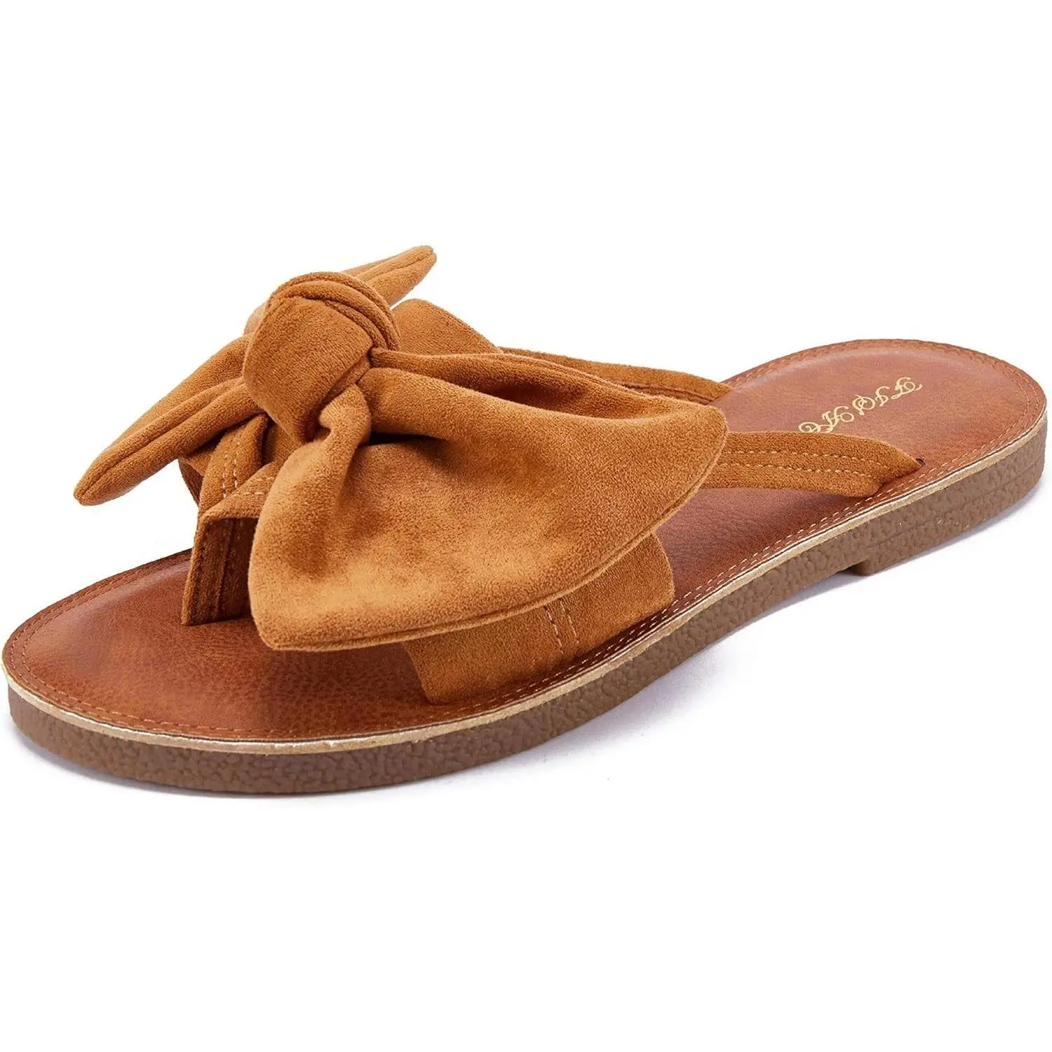 Coutgo Women's Sandals - Ring Toe, Strappy Gladiator Flat Slip-On Flip Flops, Slide Sandals for Summer, Lightweight Comfortable Walking Footwear, Women Sandals | Wide Feet: Size Up ½ Size