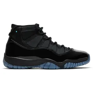 Retro 'Gamma Blue' 2025 Stylish Basketball Shoes Athletic Basketball Shoes Glossy Patent Leather High Top Sneakers Night Out Shiny Black High Tops With Translucent Blue Bottom For Streetwear