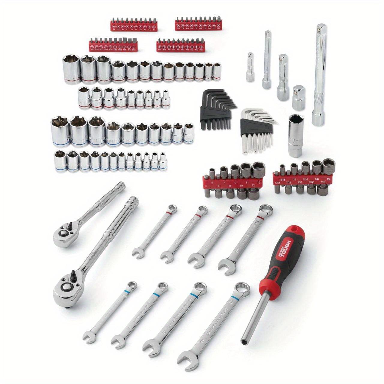 144-Piece 1/4, 3/8 and 1/2-inch Drive Mechanics Tool Set, Chrome Finish-2024