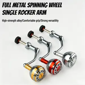 All Metal Single Spinning Reel Handle Arm with Knob – DIY Upgrade Replacement Fishing Reel Accessory, Aluminum Alloy Rocker Arm & Ergonomic Grip, Universal Fit for Saltwater & Freshwater