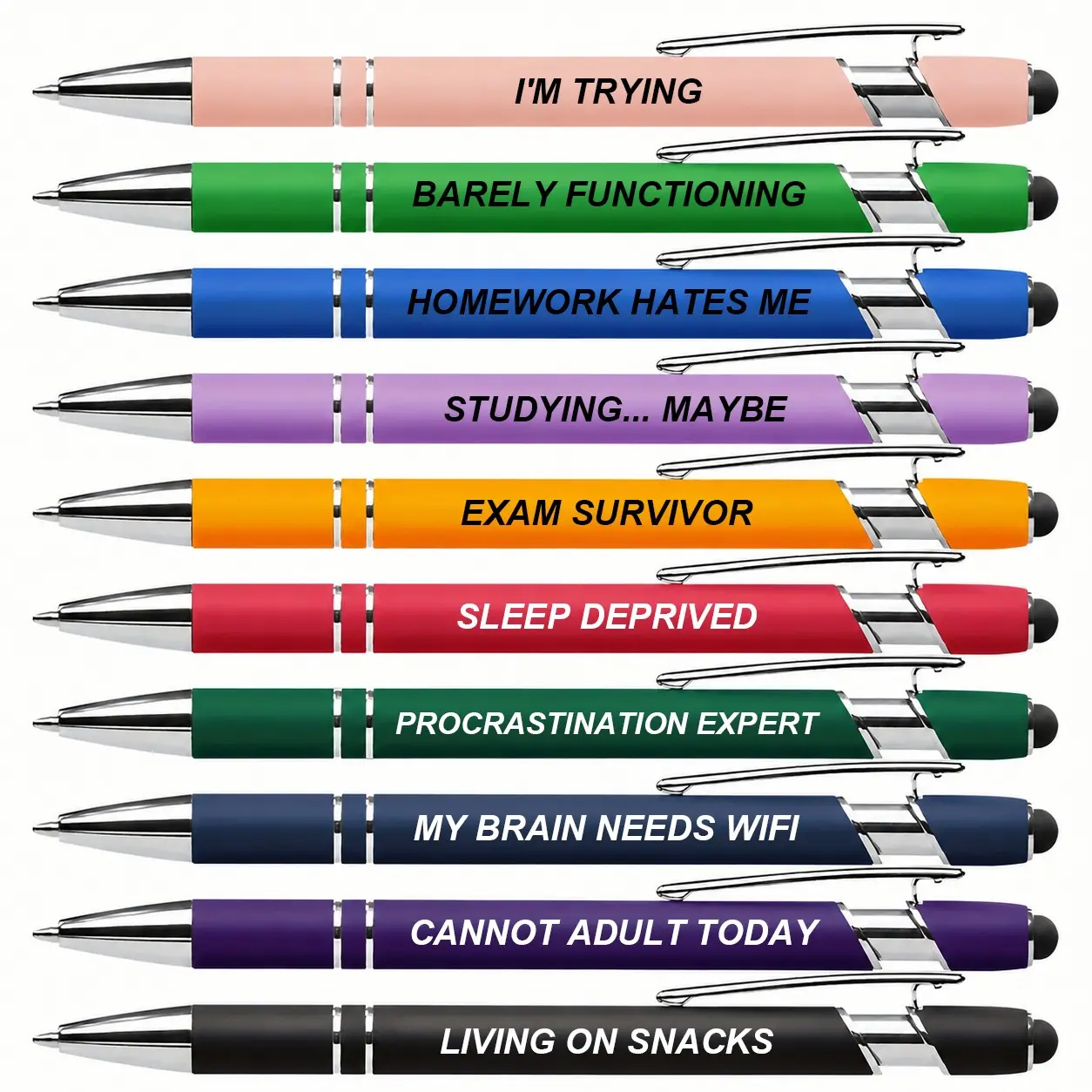 Funny Quote Pens Set, 10 Pack Sarcastic Ballpoint Pens, Student Humor Sayings, Novelty School Supplies, Gift for Students, Teachers, Friends, Office Desk