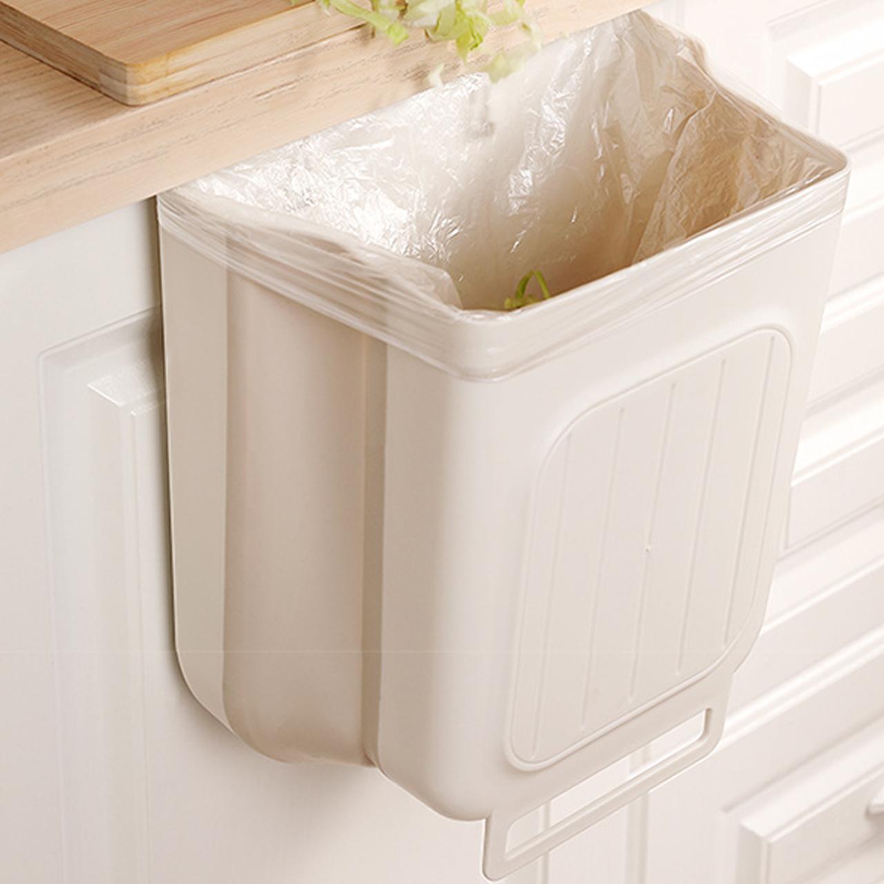 Foldable Kitchen Trash Can, Hanging Cabinet Garbage Bin, Household Waste Bin, No Bending Required, Thickened Large Capacity, Home Use Storage Solution