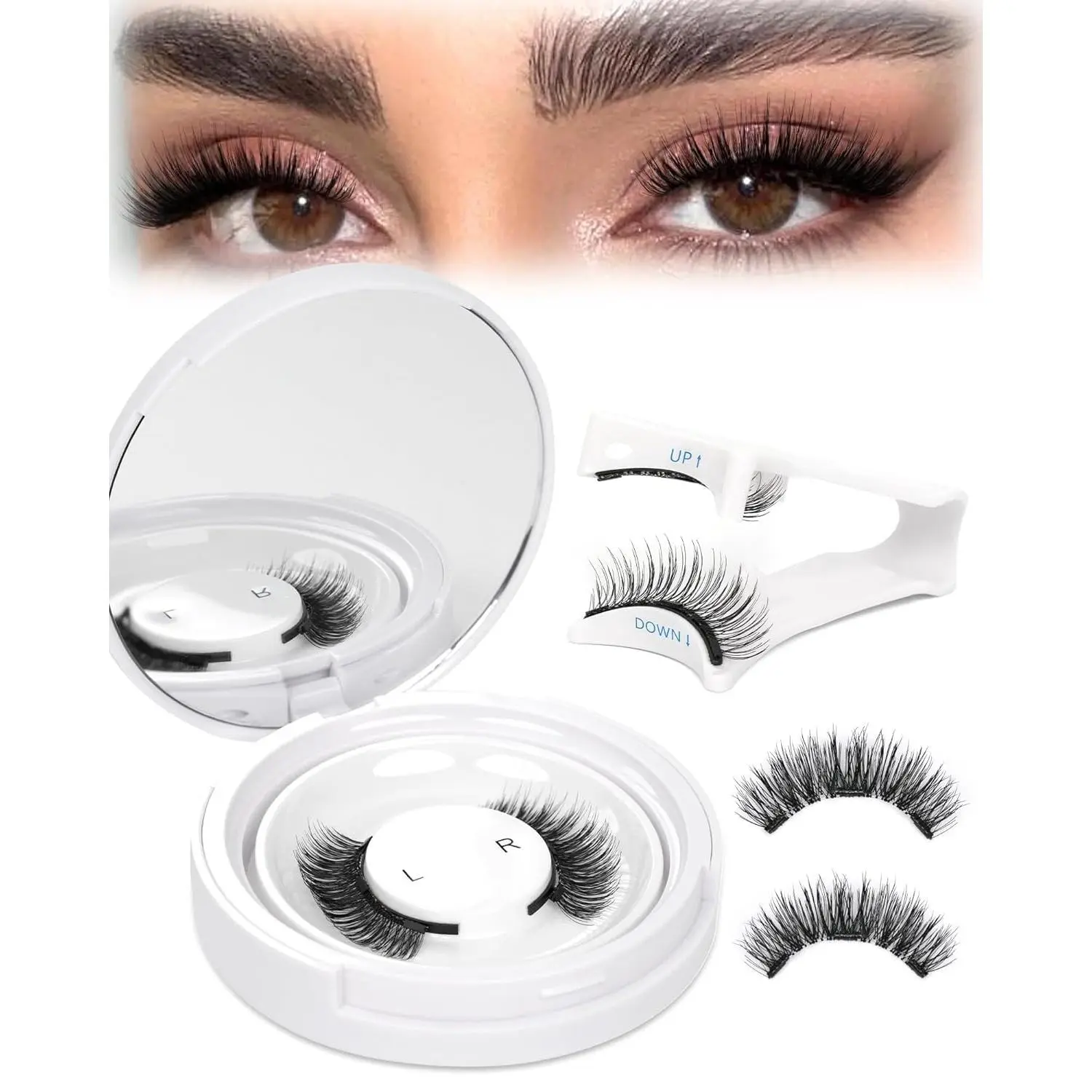 Magnetic Eyelashes with Applicator, Reusable Magnetic Lashes No Glue