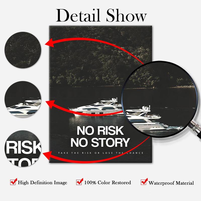 1 Count Wooden Framed Canvas, Modern Art, Modern Abstract Design, No Risk, No Story, Wall Art Canvas Painting, Bedroom Living Room Wall Decoration, Kitchen Hallway Wall Decoration, Modern Ideal Home Wall Decoration Gift