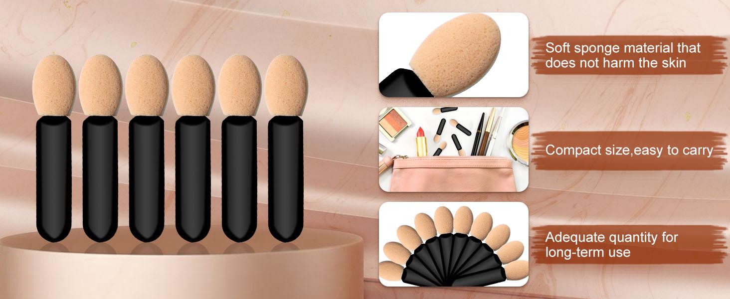 Eyeshadow Applicators Sponge Tip,120 Pcs Small Disposable Eye Shadow Applicators Sticks Double Sided 1.57Inch Portable Travel Mini Eye Makeup Brushes Short Eyeshadow Brushs for Makeup,Nail Art