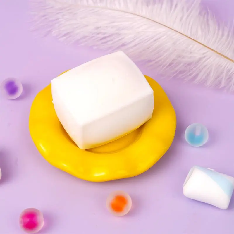 Pawtoto Realistic Tofu Cube White Sensory Toy, Stress Relief Toy,Fidget Toy, Creative Activity Gift for Teens & Adults